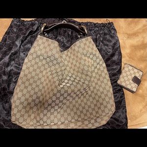 Gucci horsebit hobo bag and matching wallet!
